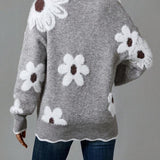 Thea | Elegant V-neck Floral Sweater