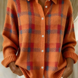 Anca – Soft Knit Checked Cardigan