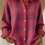 Anca – Soft Knit Checked Cardigan