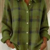 Anca – Soft Knit Checked Cardigan