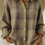 Anca – Soft Knit Checked Cardigan