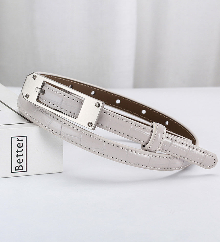 Luxandra – Croc-textured narrow belt
