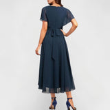 Ornella – Elegantní šaty v hluboké modré barvě
