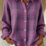 Anca – Soft Knit Checked Cardigan