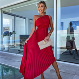 Gabriela – Maxi Plisované Šaty s Jedním Ramínkem
