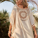 Rodica – Beach skirt with crochet detailing and fringes