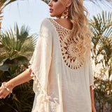 Rodica – Beach skirt with crochet detailing and fringes