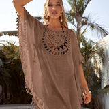 Rodica – Beach skirt with crochet detailing and fringes