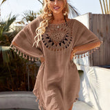 Rodica – Beach skirt with crochet detailing and fringes