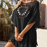 Rodica – Beach skirt with crochet detailing and fringes
