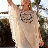 Rodica – Beach skirt with crochet detailing and fringes