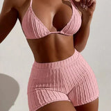 Angelica – Texturovaný top a bikinové šortky