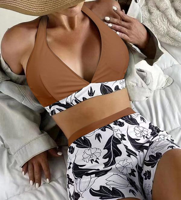 Emilia – Sada bikin s halter topem a šortkami s vysokým pasem