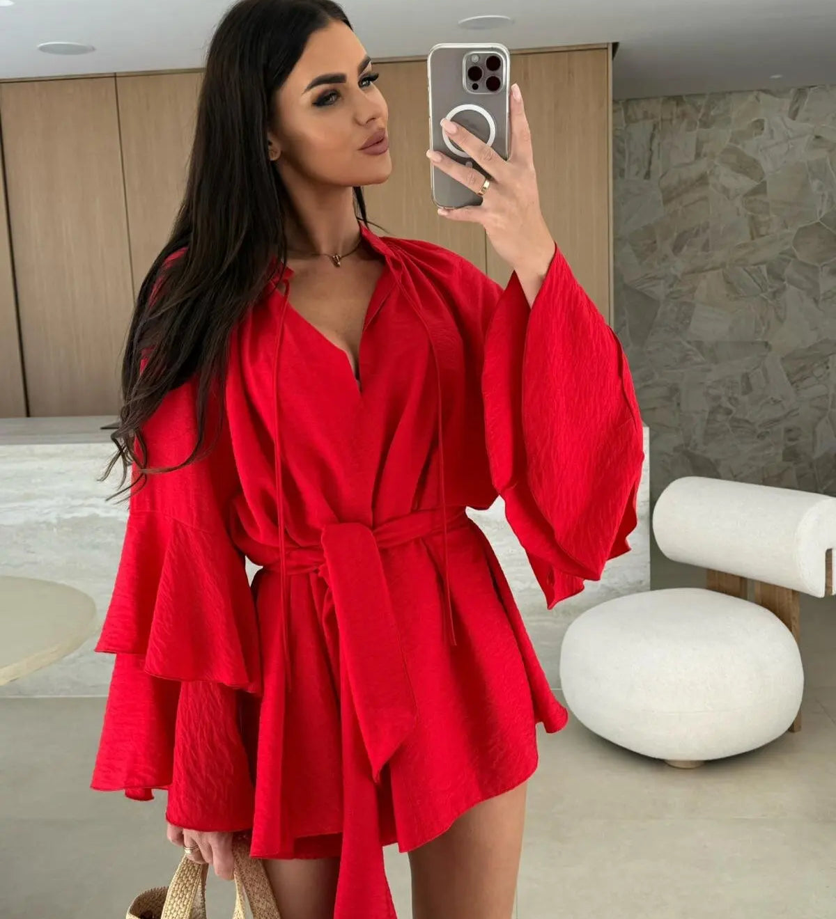Dina – Košilová Šaty s Páskem
