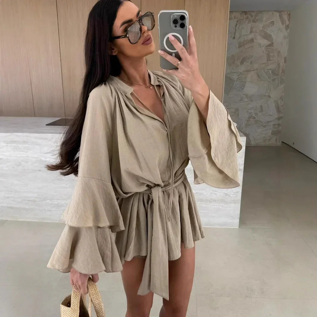 Dina – Košilová Šaty s Páskem
