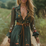 Ilinca – Maxi boho šaty s lehkými rukávy