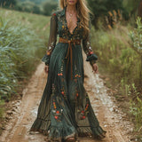 Ilinca – Maxi boho šaty s lehkými rukávy