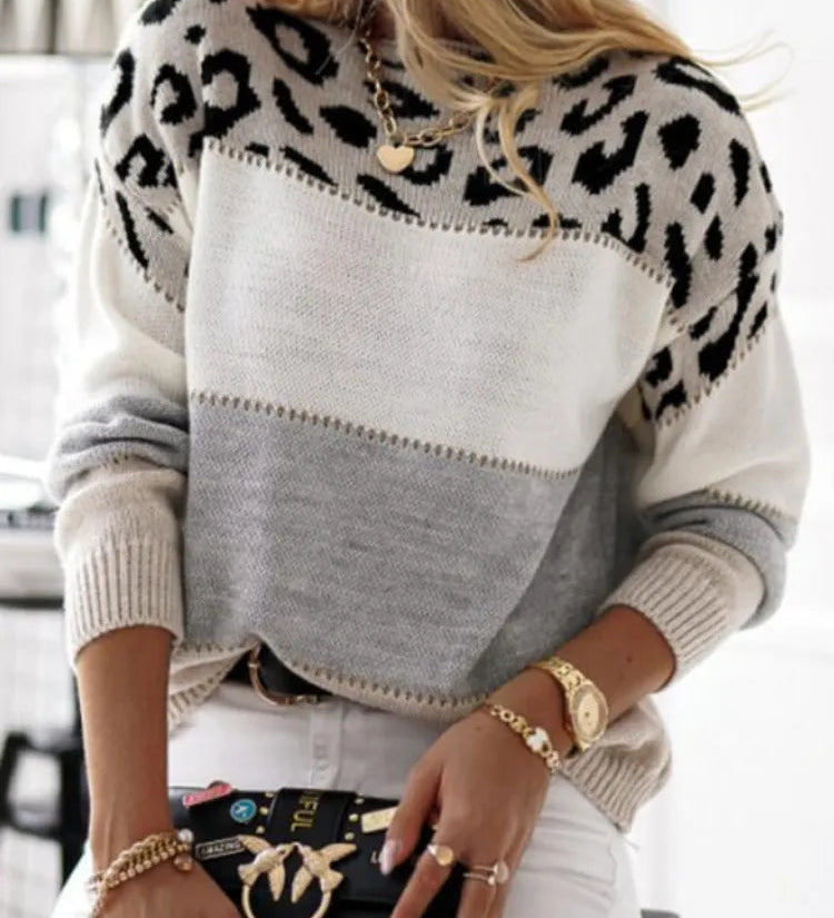 Theresa - Leopard chic sweater for women for winter