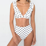Simona – Elegantní puntíkované bikiny s V výstřihem