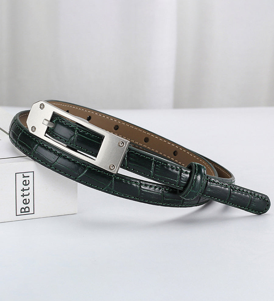 Luxandra – Croc-textured narrow belt