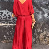 Larisa – Elegantní letní komplet s volnými kalhotami