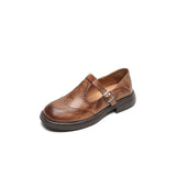 Giulia – Vintage boty s brogue designem a přezkou