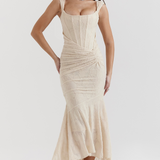 Emilia – Maxi šaty s jemně aplikovanou krajkou